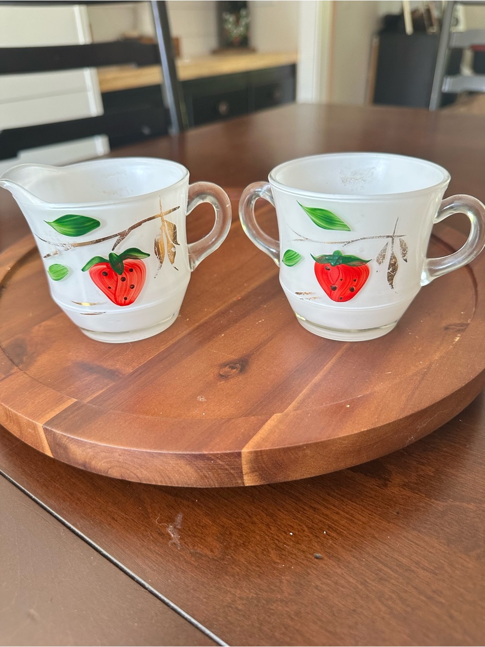 Bartlett-Collins strawberry creamer and sugar set